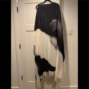 White and navy custom poncho